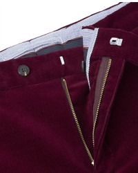 T.M.Lewin Relaxed Fit Burgundy Cord Trousers