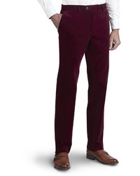 T.M.Lewin Relaxed Fit Burgundy Cord Trousers