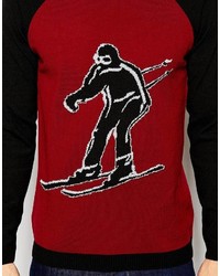 Asos Brand Holidays Sweater With Skier