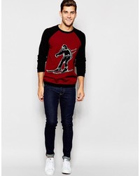 Asos Brand Holidays Sweater With Skier