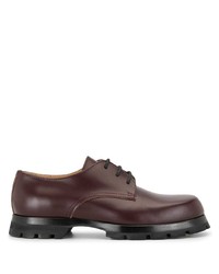 Burgundy Chunky Leather Derby Shoes