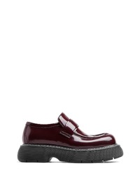 Burgundy Chunky Leather Loafers