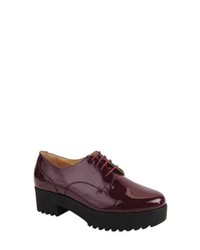 Burgundy Chunky Leather Oxford Shoes