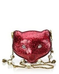 Gucci Broadway Kitty Glittered Acrylic Clutch