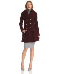 Jessica Simpson Basketweave Double Breasted Wool Coat