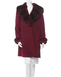 Saks Fifth Avenue Chinchilla Trimmed Coat