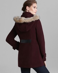 Marc New York Coat Plush Fur Trim Hood