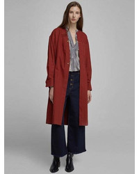 Enticing Trench Coat Burgundy