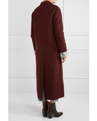 Vanessa Bruno Frisbane Double Breasted Wool And Cashmere Blend Coat Burgundy