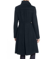 Eliza J Petite Wool Blend Long Military Coat