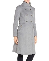 Eliza J Petite Wool Blend Long Military Coat