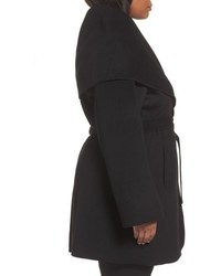 Tahari Plus Size Maria Double Face Wool Blend Wrap Coat