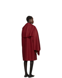 Balenciaga Red Houndstooth Scarf Coat