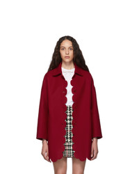 RED Valentino Red Wool Scallop Coat