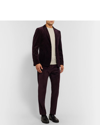 Hugo Boss Grape Slim Fit Tapered Cotton Corduroy Drawstring Suit Trousers