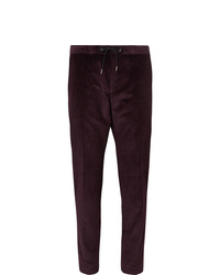 Hugo Boss Grape Slim Fit Tapered Cotton Corduroy Drawstring Suit Trousers