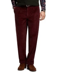 Burgundy Corduroy Pants for Men | Lookastic
