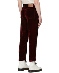 Marc Jacobs Red The Liquid Velvet Trousers