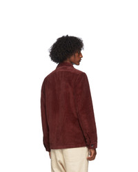 Barena Red Corduroy Overshirt Jacket
