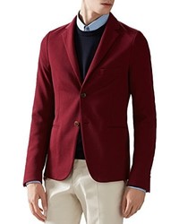 Gucci Red Tricotine Cotton Jersey Soft Blazer Sport Coat Jacket