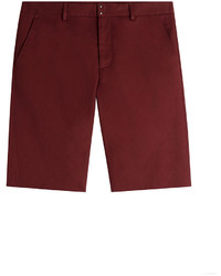 Burgundy Cotton Shorts