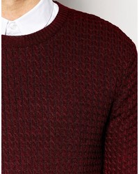 Asos Brand Cable Knit Sweater With Rib Detail