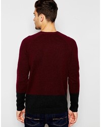 Asos Brand Lambswool Rich Sweater In Color Block