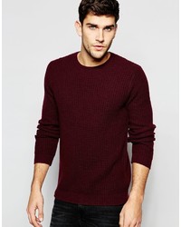 Asos Brand Lambswool Rich Sweater With Texture Stitch