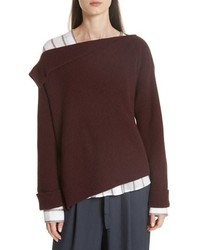 Vince Asymmetric Ribbed Cashmere Pullover