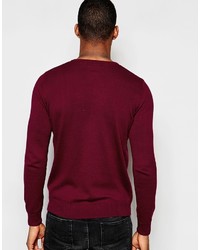 Blend of America Blend Crew Knit Sweater Slim Fit In Burgundy