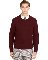 Brooks Brothers Burgundy Thermal Crewneck Sweater