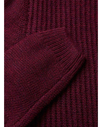 Topman Burgundy Cable Front Sweater