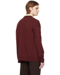 Jil Sander Burgundy Crewneck Sweater