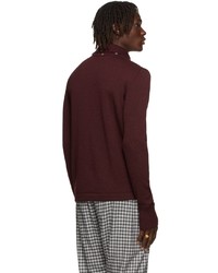 Jil Sander Burgundy Detachable Collar Sweater