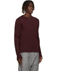 Jil Sander Burgundy Detachable Collar Sweater