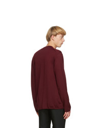 Comme Des Garcons Homme Plus Burgundy Worsted Yarn Sweater