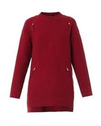 Undercover Chiffon Panel Wool Sweater