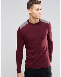 Asos Cotton Sweater With Shoulder Patches