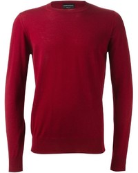 Men's Burgundy Sweaters by Emporio Armani | Lookastic