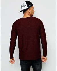 Jack and Jones Jack Jones Knitted Sweater In Mixed Yarns With Collar Detail