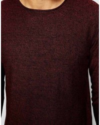Jack and Jones Jack Jones Knitted Sweater In Mixed Yarns With Collar Detail