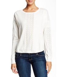 French Connection Lace Combo Hi Lo Sweater