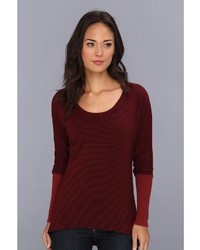 Michael Stars Michl Stars Stripe Scoop Neck With Sweater Sleeves