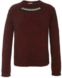 No.21 No 21 Embellished Wool And Alpaca Blend Sweater Burgundy