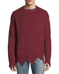 Ovadia & Sons Oversize Distressed Crewneck Sweater