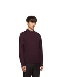 Ps By Paul Smith Purple Knit Crewneck Sweater