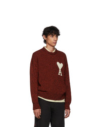 AMI Alexandre Mattiussi Red And Black Oversized Ami De Coeur Sweater