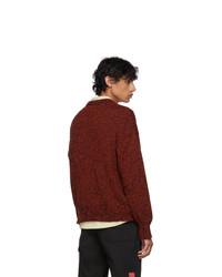AMI Alexandre Mattiussi Red And Black Oversized Ami De Coeur Sweater