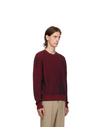 Kenzo Red And Blue Rib Knit Sweater