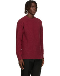Jil Sander Red Wool Ribbed Sweater